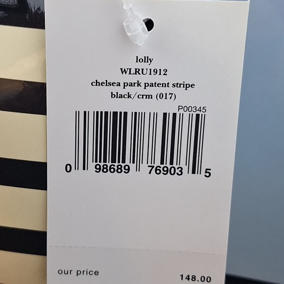 Kate Spade Black and Cream Striped Clutch - Picture 5 of 6